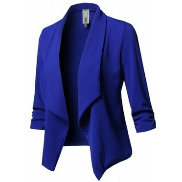 Blueafflatus Womens Long Sleeve Single Breasted with Pockets Slim Loose Casual Work Office Suit Blueafflatus Womens Long Sleeve Single Breasted with Pockets Slim Loose Casual Work Office Suit